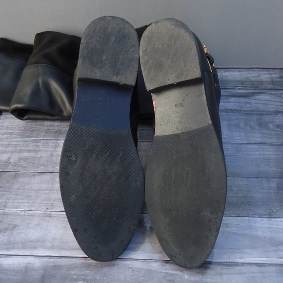 SIZE 8.5. Tory Burch leather over the knee-high stretch panel riding boots. - Picture 11 of 16